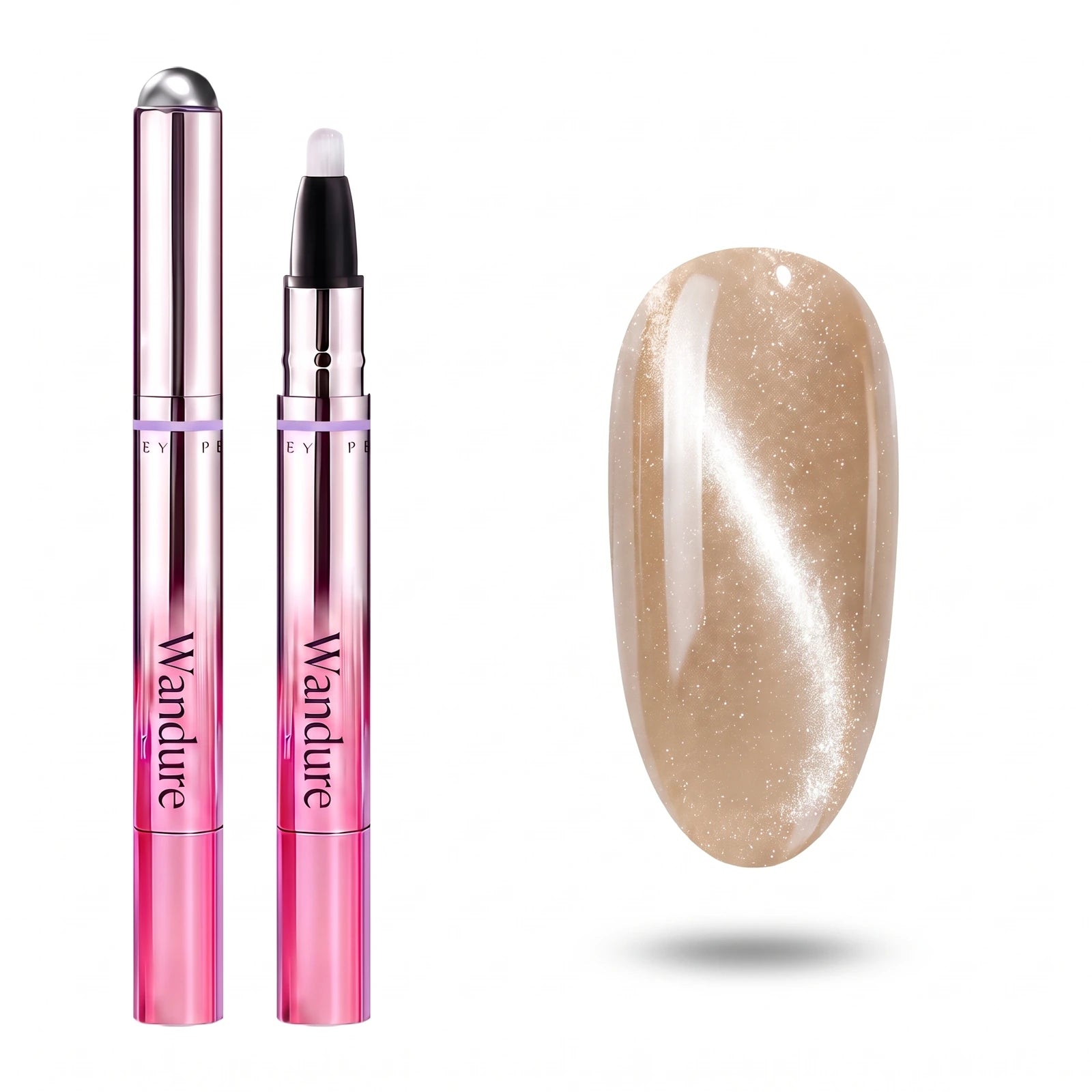 Champagne Soirée Wandure pen and cat-eye color swatch